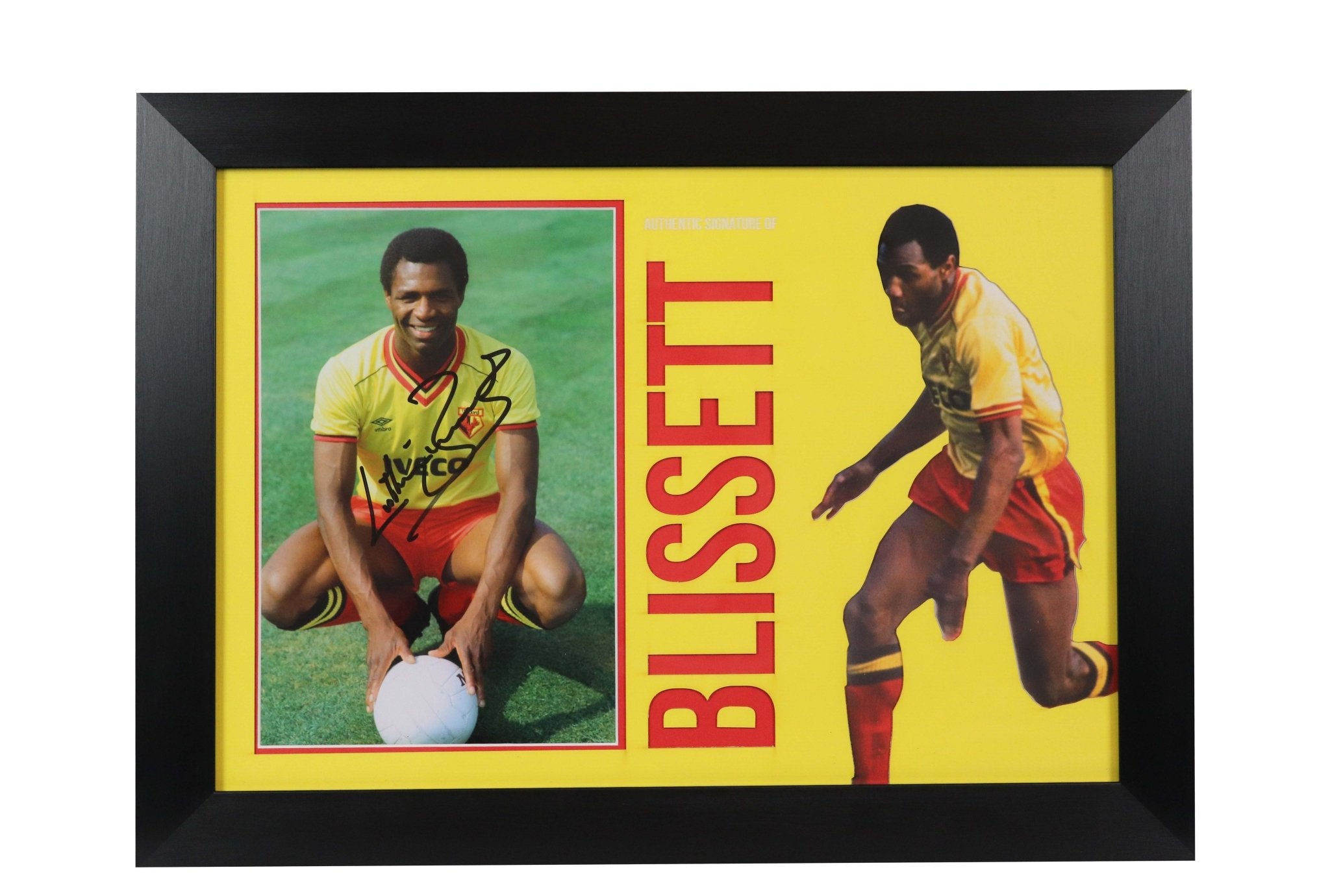 Luther Blisset Signed Photo Watford - Memorabilia Framers Shop